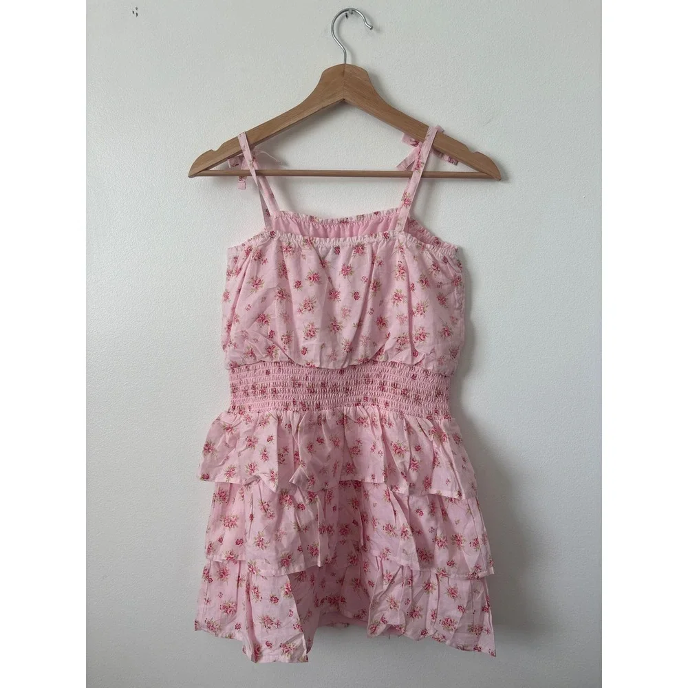 The Children's Place Girls Floral Smocked Tiered Dress – Pink – Size XL –‎ NWT